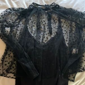 Sheer black blouse